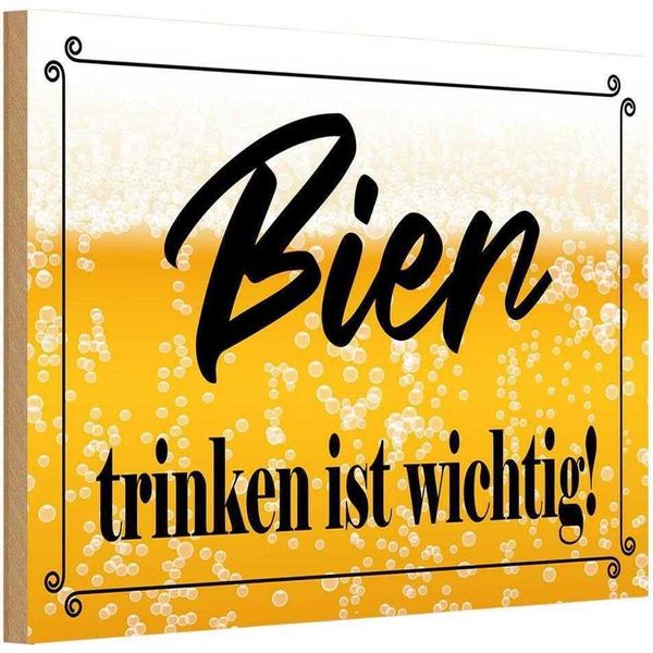 Vianmo Insegna In Legno 20X30 Cm Bier Trinken Ist Wichtig!-image