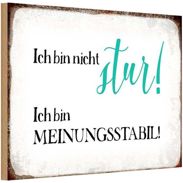 Vianmo Insegna In Legno 12X18 Cm Bin Nicht Stur Meinungsstabil-image
