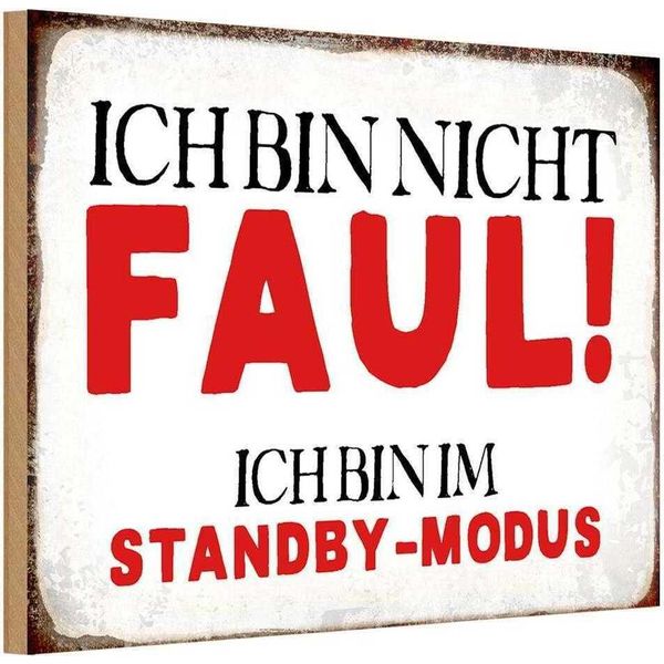 Vianmo Insegna In Legno 12X18 Cm Bin Nicht Faul Im Standby Modus-image