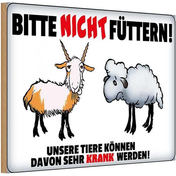 Vianmo Insegna In Legno 20X30 Cm Bitte Nicht FüTtern Tiere Krank-image