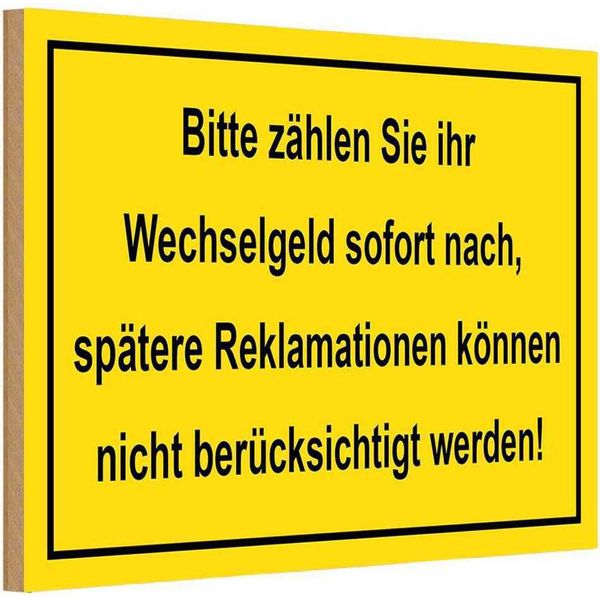 Vianmo Insegna In Legno 20X30 Cm Bitte ZäHlen Sie Wechselgeld-image