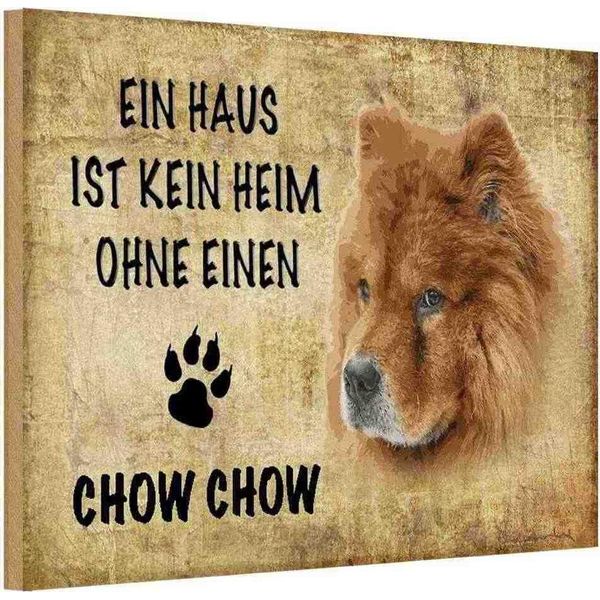 Vianmo Insegna In Legno 20X30 Cm Chow Chow Hund-image