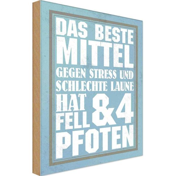 Vianmo Insegna In Legno 18X12 Cm Das Beste Mittel Gegen Stress-image