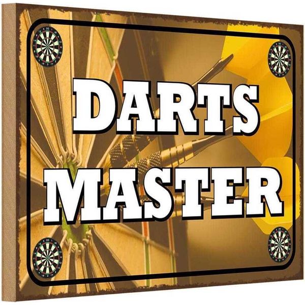 Vianmo Insegna In Legno 12X18 Cm Darts Master-image