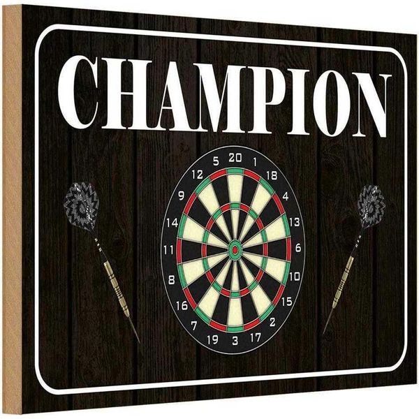 Vianmo Insegna In Legno 20X30 Cm Darts Champion-image