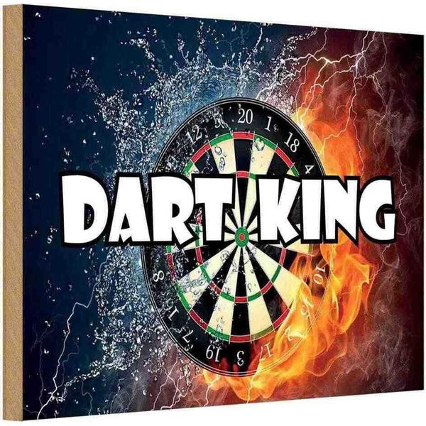 Vianmo Insegna In Legno 12X18 Cm Darts Dart King-image