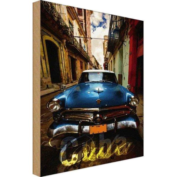 Vianmo Insegna In Legno 18X12 Cm Cuba Blue Auto-image