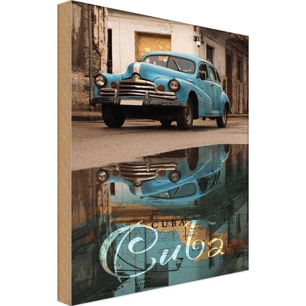 Vianmo Insegna In Legno 30X20 Cm Cuba Blue Auto-image