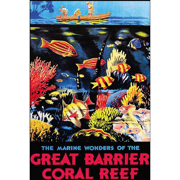 Vianmo Insegna In Legno 18X12 Cm Creat Barrier Coral Reef-image