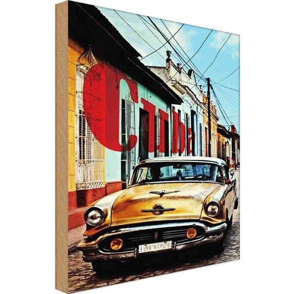 Vianmo Insegna In Legno 18X12 Cm Cuba Gelb Auto-image