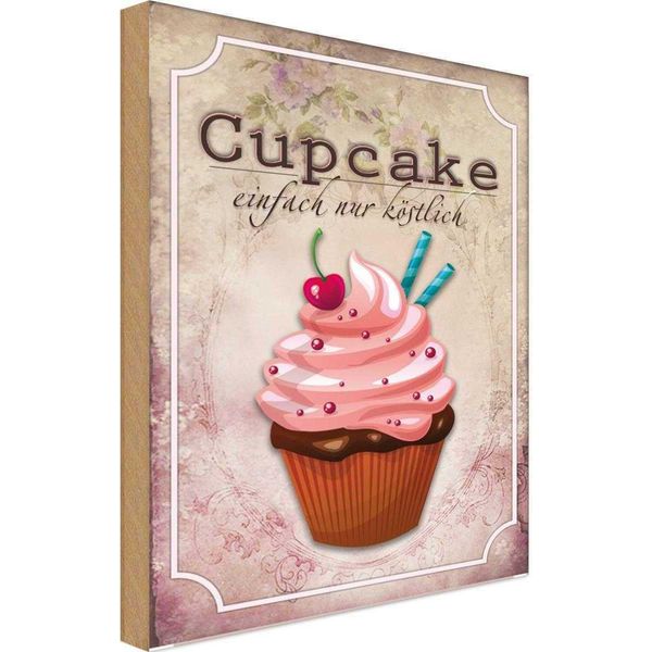 Vianmo Insegna In Legno 30X20 Cm Cupcake Einfach Nur KöStlich-image