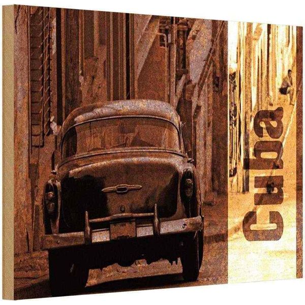 Vianmo Insegna In Legno 20X30 Cm Cuba Auto-image