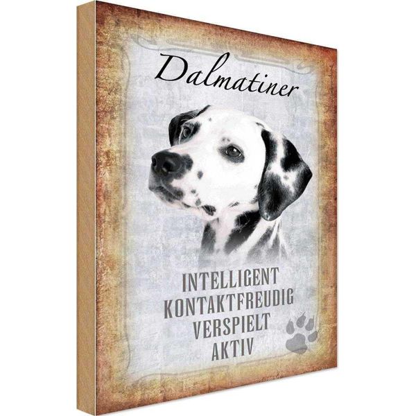 Vianmo Insegna In Legno 18X12 Cm Dalmatiner Hund-image