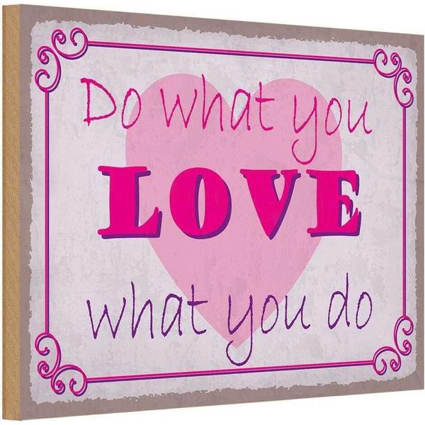Vianmo Insegna In Legno 12X18 Cm Do What Love What You Do-image