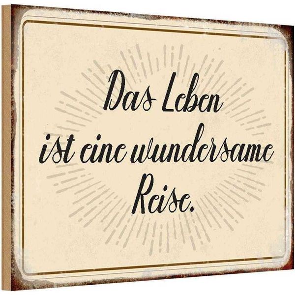 Vianmo Insegna In Legno 20X30 Cm Das Leben Ist Wundersame Reise-image