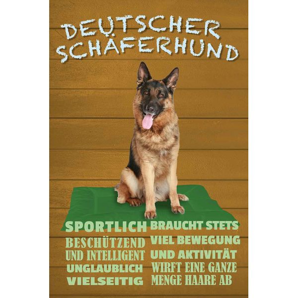 Vianmo Insegna In Legno 30X20 Cm Deutscher SchäFerhund Hund-image
