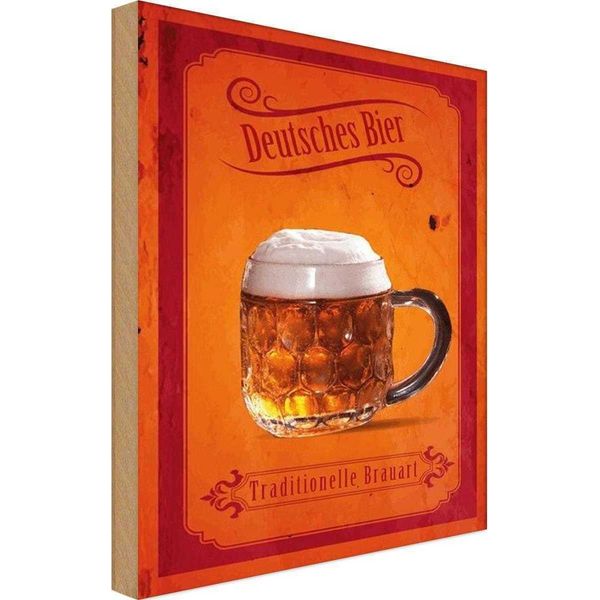 Vianmo Insegna In Legno 30X20 Cm Deutsches Bier Traditionelle-image