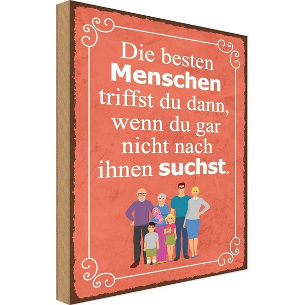 Vianmo Insegna In Legno 18X12 Cm Die Besten Menschen Triffst Du-image