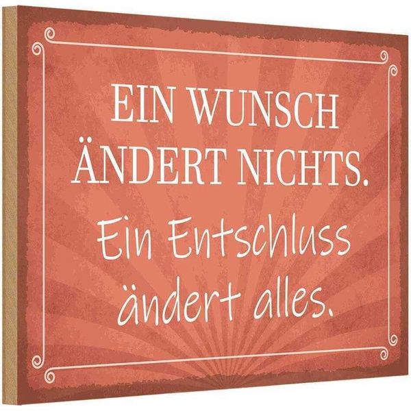 Vianmo Insegna In Legno 20X30 Cm Ein Wunsch äNdert Nichts-image
