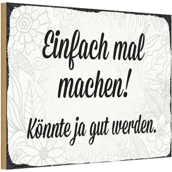 Vianmo Insegna In Legno 12X18 Cm Einfach Mal Machen-image