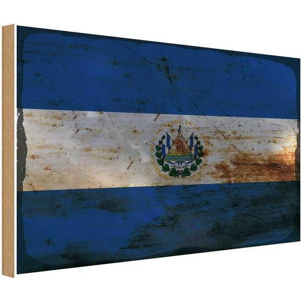 Vianmo Insegna In Legno 12X18 Cm El Salvador El Salvador Rost-image