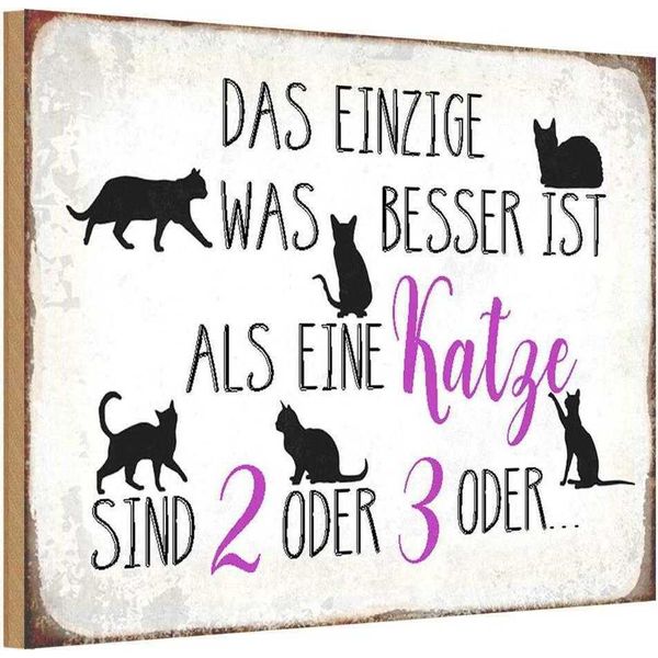 Vianmo Insegna In Legno 20X30 Cm Einzige Was Besser Ist Als Katze-image