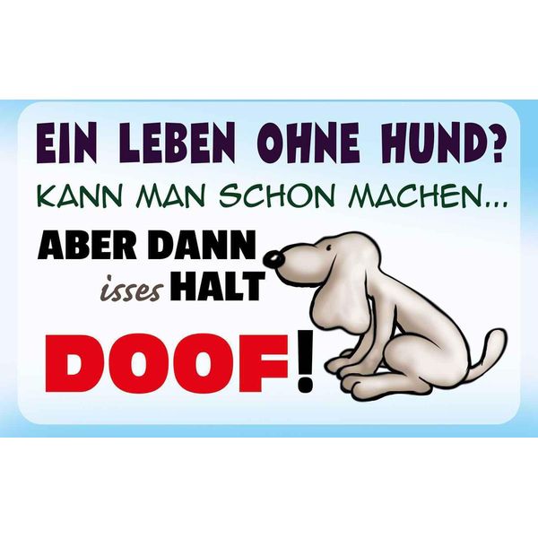 Vianmo Insegna In Legno 12X18 Cm Ein Leben Ohne Hund Halt Doof-image