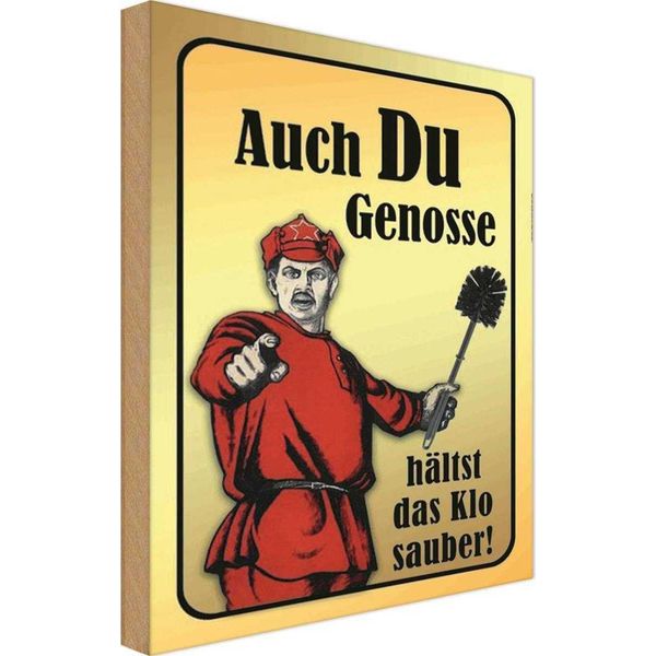 Vianmo Insegna In Legno 30X20 Cm Du Genosse HäLtst Klo Sauber-image