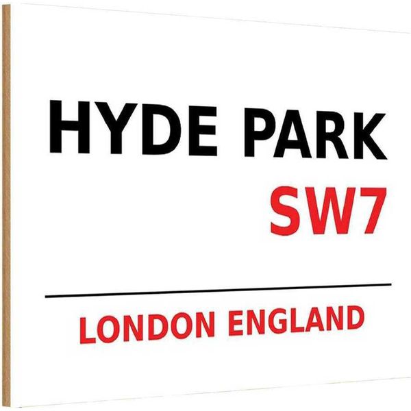 Vianmo Insegna In Legno 20X30 Cm England Hyde Park SW7-image