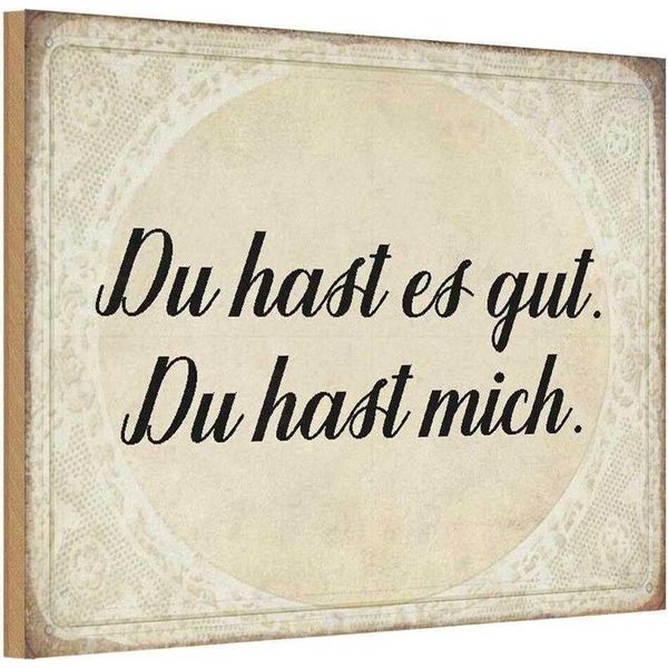Vianmo Insegna In Legno 20X30 Cm Du Hast Es Gut Du Hast Mich-image