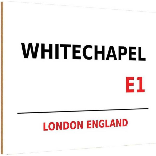 Vianmo Insegna In Legno 20X30 Cm England Whitechapel E1-image