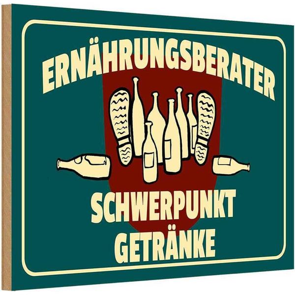 Vianmo Insegna In Legno 12X18 Cm ErnäHrungsberater GeträNke-image