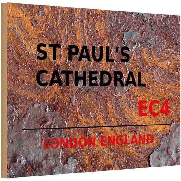 Vianmo Insegna In Legno 20X30 Cm England St Paul´S Cathedral EC4-image