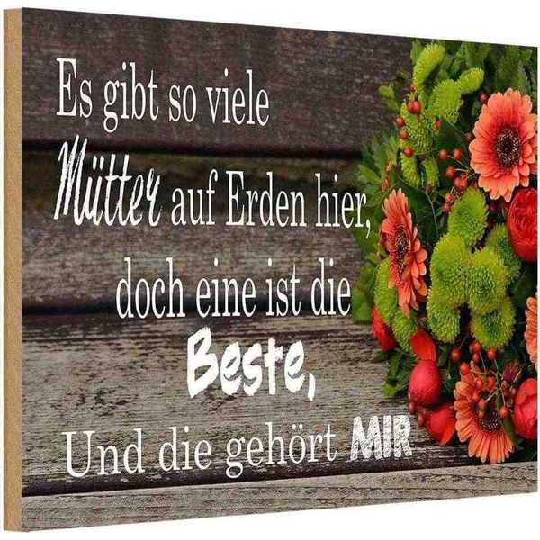 Vianmo Insegna In Legno 12X18 Cm Es Gibt Viele MüTter Doch Eine-image