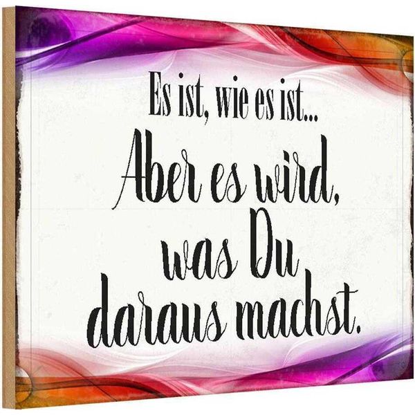 Vianmo Insegna In Legno 20X30 Cm Es Ist Wie Es Ist Aber Es Wird-image