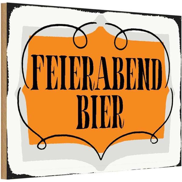 Vianmo Insegna In Legno 12X18 Cm Feierabend Bier Alkohol-image