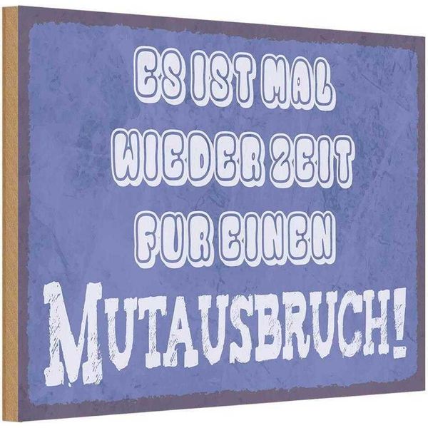 Vianmo Insegna In Legno 12X18 Cm Es Zeit FüR Einen Mutausbruch-image