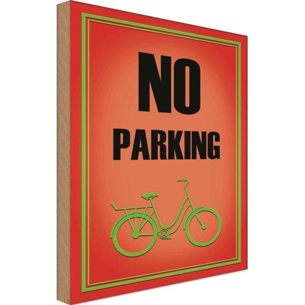 Vianmo Insegna In Legno 18X12 Cm Fahrrad No Parking-image