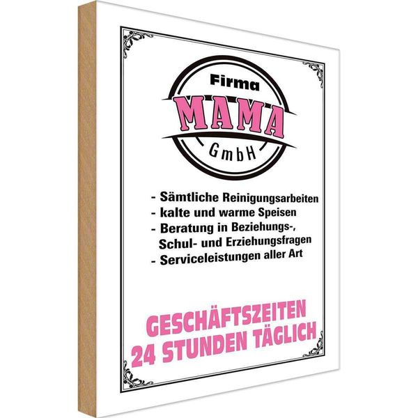 Vianmo Insegna In Legno 18X12 Cm Firma Mama Gmbh 24 Stunden-image