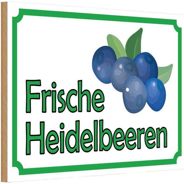 Vianmo Insegna In Legno 12X18 Cm Frische Heidelbeeren Hofladen-image