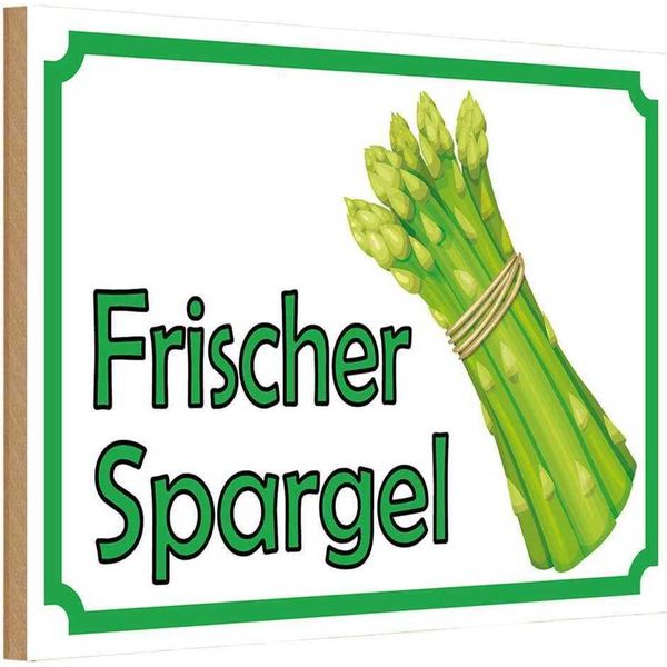 Vianmo Insegna In Legno 12X18 Cm Frischer Spargel Restaurant-image