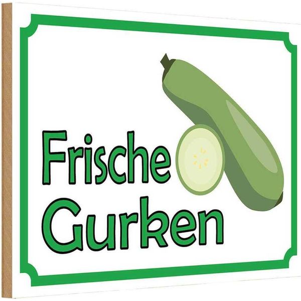 Vianmo Insegna In Legno 20X30 Cm Frische Gurken Verkauf Hofladen-image