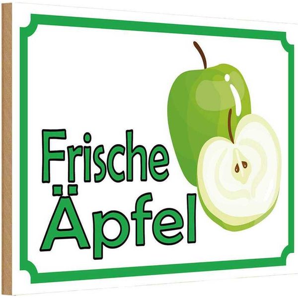 Vianmo Insegna In Legno 12X18 Cm Frische ÄPfel Verkauf Hofladen-image