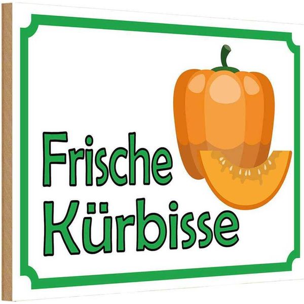 Vianmo Insegna In Legno 20X30 Cm Frische KüRbisse Hofladen-image