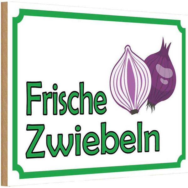Vianmo Insegna In Legno 12X18 Cm Frische Zwiebeln Hofladen-image