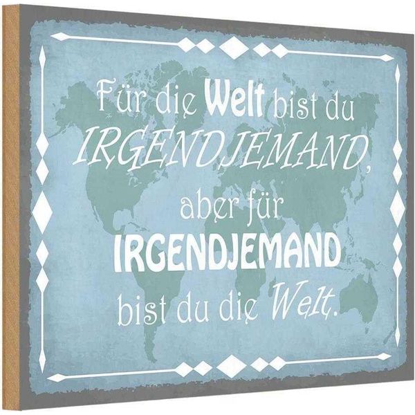 Vianmo Insegna In Legno 12X18 Cm FüR Welt Bist Du Irgendjemand-image