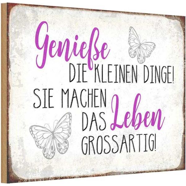 Vianmo Insegna In Legno 20X30 Cm GenießE Kleine Dinge Das Leben-image