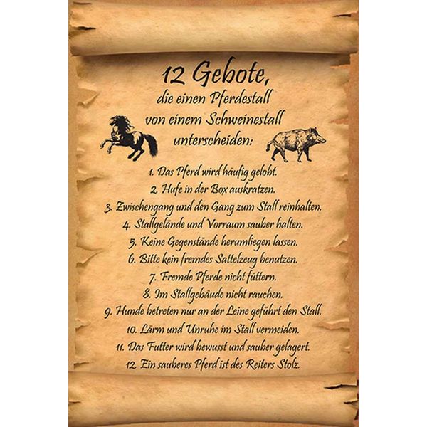 Vianmo Insegna In Legno 30X20 Cm Gebote Pferdestall Schweinestall-image