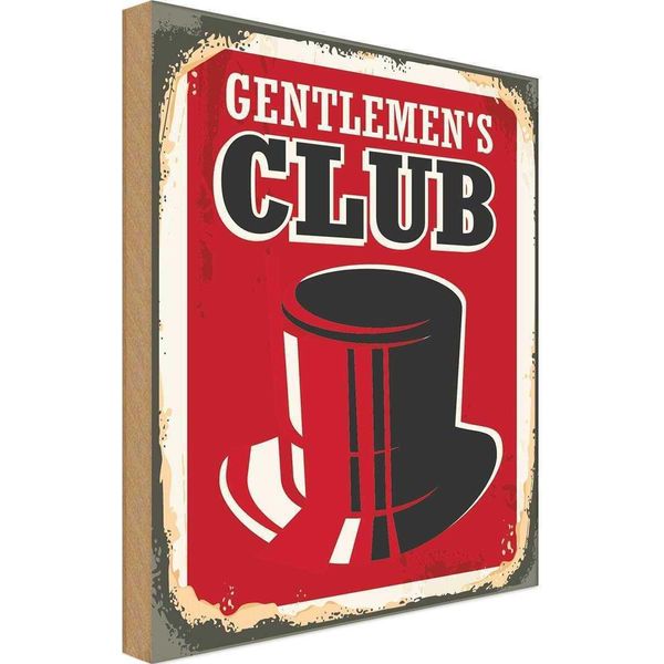 Vianmo Insegna In Legno 30X20 Cm Gentlemen`S Club Alkohol MäNner-image