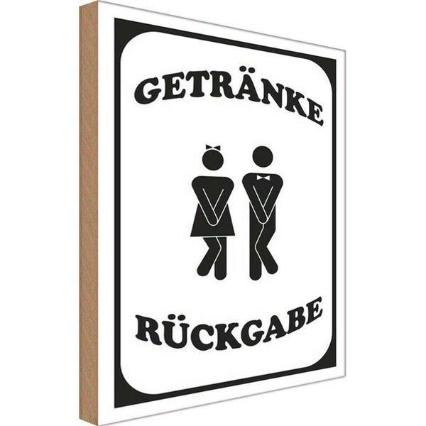 Vianmo Insegna In Legno 30X20 Cm GeträNke RüCkgabe Wc Lustig-image